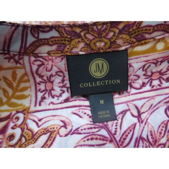 JM Collection 100136387MS Women's Sz M Real Red Holiday Romance V-Neck Blouse - Picture 4 of 8